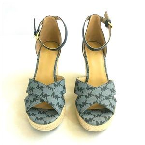 MICHAEL KORS DESIREE BLUE MK MONOGRAM ESPADRILLE